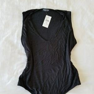NWT, Black Body Suit, Sexy Low V Cut